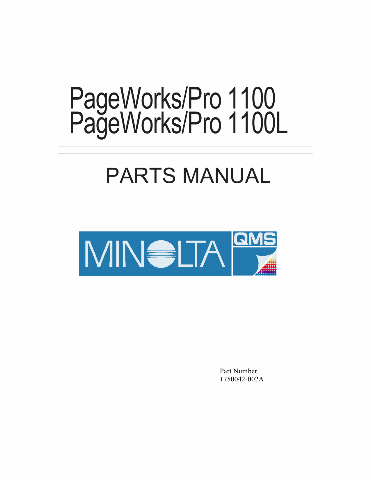 Konica-Minolta pagepro 1100 1100L Parts Manual-1